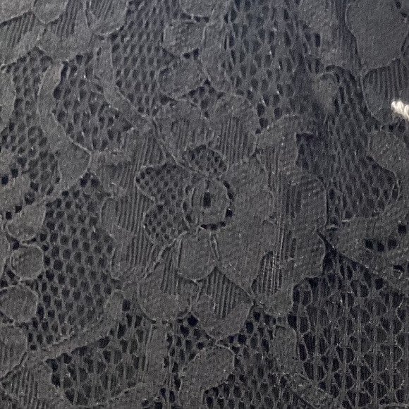 NWT Topshop Black Lace Long Sleeve Top With White Beaded Embroidery - Picture 7 of 9